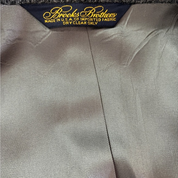 Brooks Brothers Fitzgerald Harris Tweed black herringbone jacket 44L - Picture 9 of 12